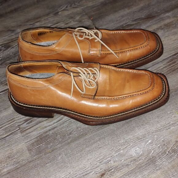 Brass Boots tan leather dress shoes  loafers Made in Italy  Sz 10.5 main image 7